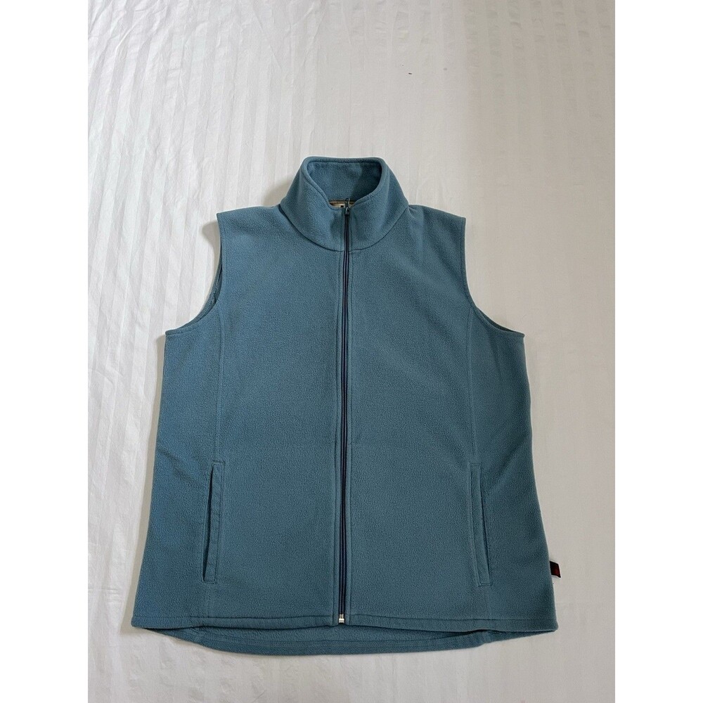 Woolrich Fleece Jacket Vest Women Large Light Teal Full Zip Soft Pullover 18011